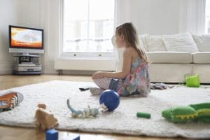 child watching tv